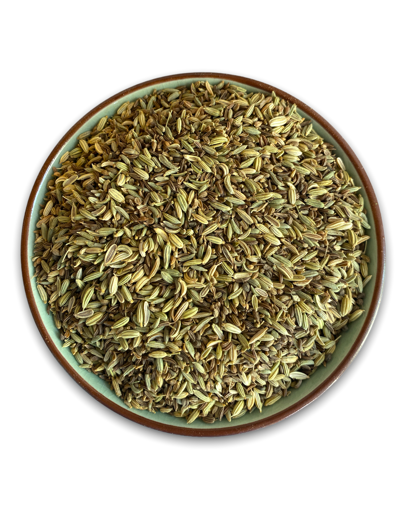 Teeschale mit dem Rohprodukt Kräutertee Anis Kümmel Fenchel
