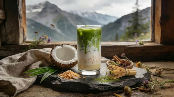 Thai Iced Matcha Latte mit Kokosglacé – Streetfood-Rezept aus Bangkok | Teemotion